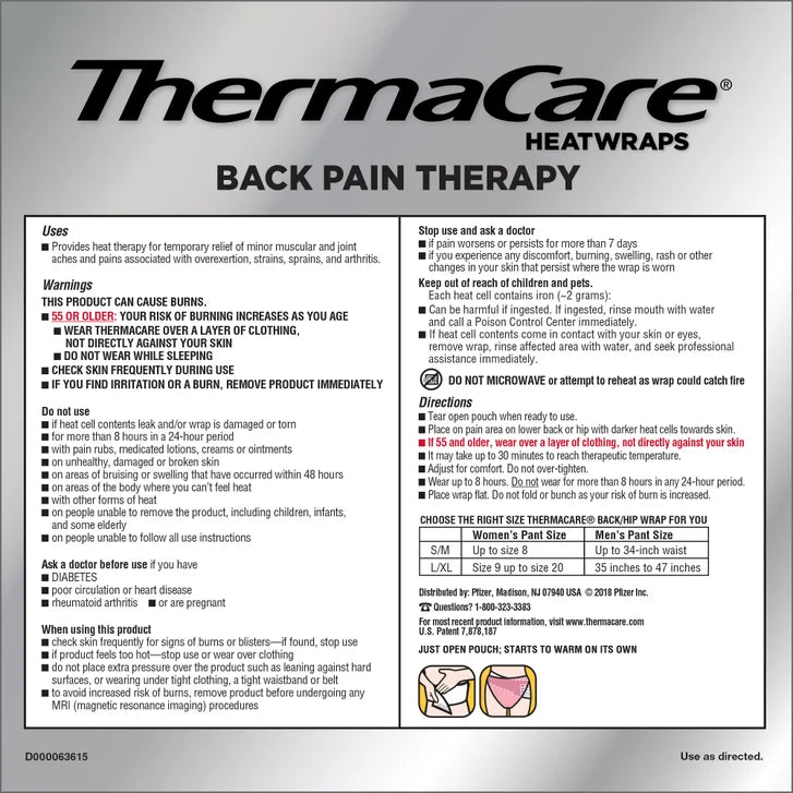 ThermaCare 腰部与髋部热敷贴 L/XL号(10片装)