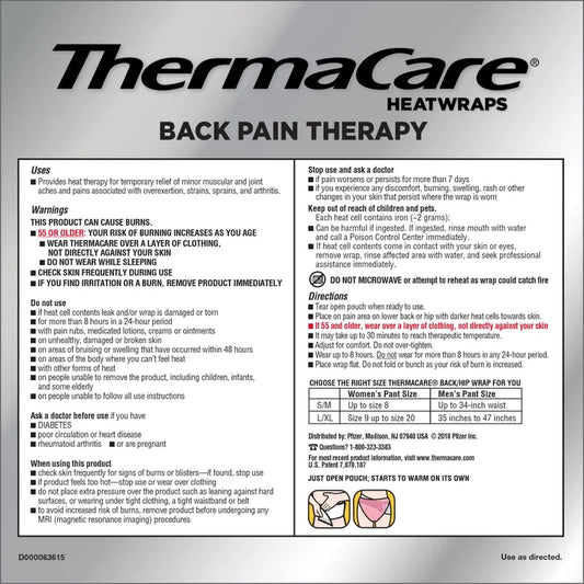 ThermaCare 腰部与髋部热敷贴 L/XL号（10片装）
