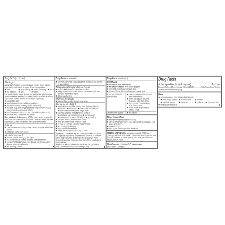 Aleve 萘普生钠 220毫克 止痛退烧液体胶囊（180粒）