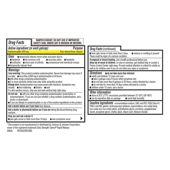 Kirkland Signature 科克兰 加强型对乙酰氨基酚 500毫克（400粒软胶囊）