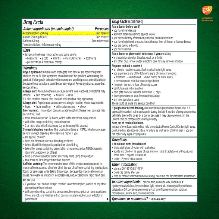 Excedrin 特强型止头痛片 300片装