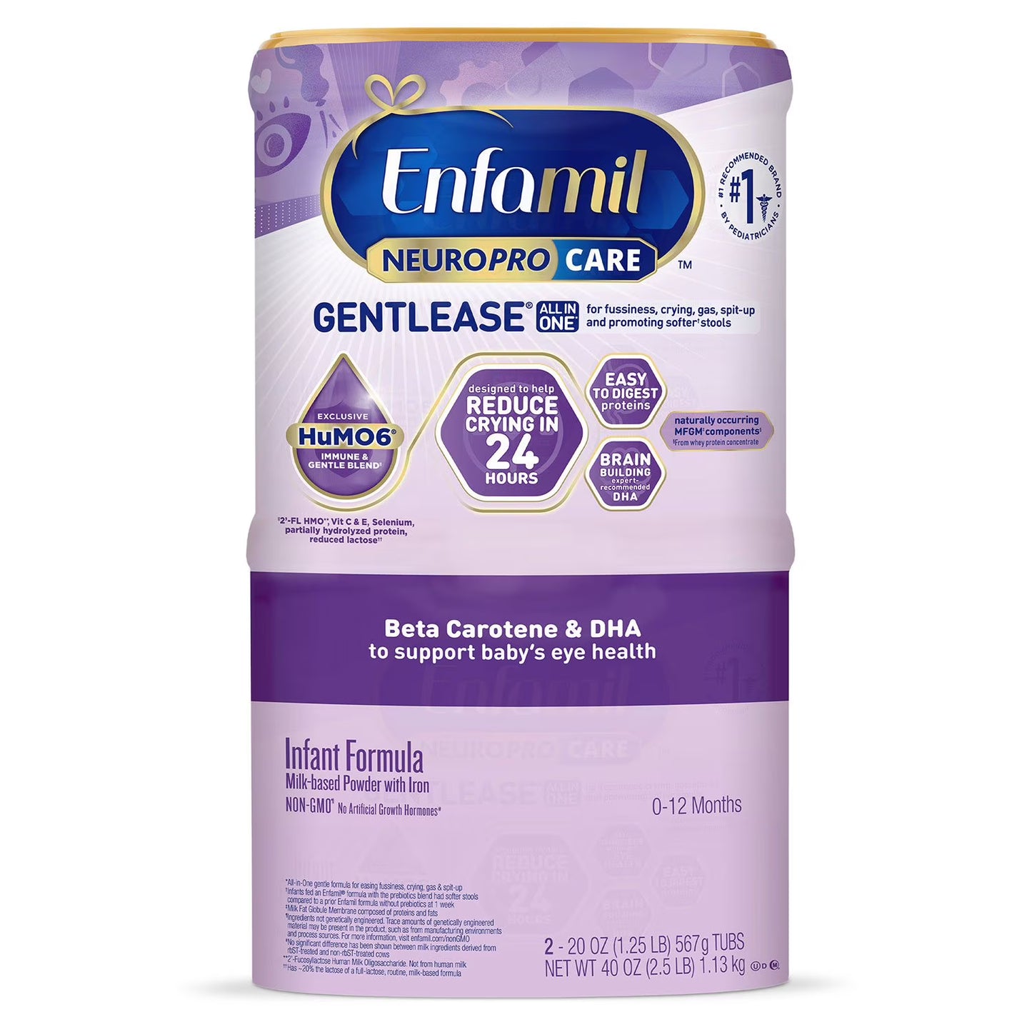 Enfamil 美赞臣 NeuroPro Care Gentlease 温和型婴儿配方奶粉 20盎司 × 2罐